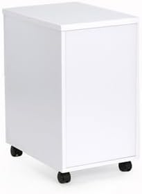 NBF Esquire 16 W Office Files Pedestal Cabinet - 3 Drawer File Cabinet with Lock - Mahogany Laminate Office Filing Cabinets - Modern Mobile File Cabinet Document Storage (22 D x 28 H White)