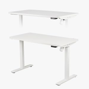 Whole Piece Electric Standing Desk 48 x 24 Inches Height Adjustable Desk Sit Stand Desk Home Office Desks - White
