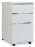 Alera ALEPB532819LG Three Drawer Mobile Pedestal File with Full Length Pull Gray