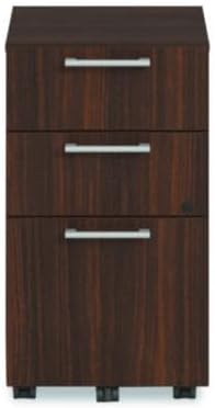 Alera Seville Series Mobile Pedestal Left/Right 3-Drawer: Box/Box/File Legal Mahogany 15 x 18 x 27