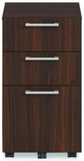 Alera Seville Series Mobile Pedestal Left/Right 3-Drawer: Box/Box/File Legal Mahogany 15 x 18 x 27