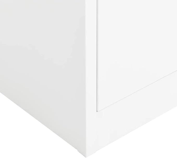 Metal Locker Cabinet Garage Storage Cabinet with 2 Doors and 4 Adjustable Shelves 70.9 White Steel Lockable File CabinetLocking Tool Cabinets for GarageHome (Style G) -AA