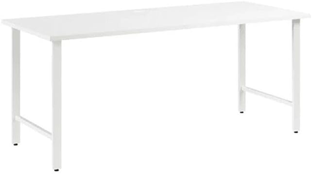 Bush Business Furniture Hustle 72W x 30D Computer Desk with Metal Legs in White Modular Office Table for Home and Professional Workspace
