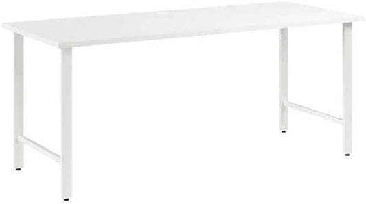Bush Business Furniture Hustle 72W x 30D Computer Desk with Metal Legs in White Modular Office Table for Home and Professional Workspace