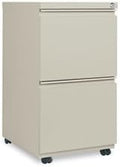 Two-Drawer Metal Pedestal File - Putty - 14.87 x 19.12 in.