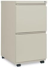 Two-Drawer Metal Pedestal File - Putty - 14.87 x 19.12 in.