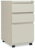 14.87 x 19.12 in. Three-Drawer Metal Pedestal File with Full Length Pull - Putty