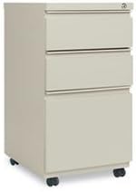 14.87 x 19.12 in. Three-Drawer Metal Pedestal File with Full Length Pull - Putty