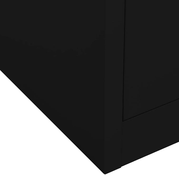 File Cabinets Standing Cabinets Bookcases Office Cabinet Black 35.4x15.7x40.2 Steel Counter Cabinet with Lockable Doors for Home Office