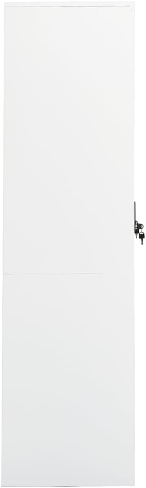 Steel Storage Wardrobe Cabinet Locker with Lock Door White Metal Wardrobe Armoire Closet with Hanging Rod for Office Home School EmployeeGymFire Department (Style F) -AA