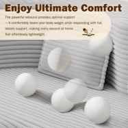 78” Corduroy Floor Sleeper Sofa Bed Modern 2 in 1 Full Size Foldable Mattress with 2 Pillows Convertible Boneless Couch with Deep Seat for Living Room No Assembly Required (Light Gray) | No Assembl