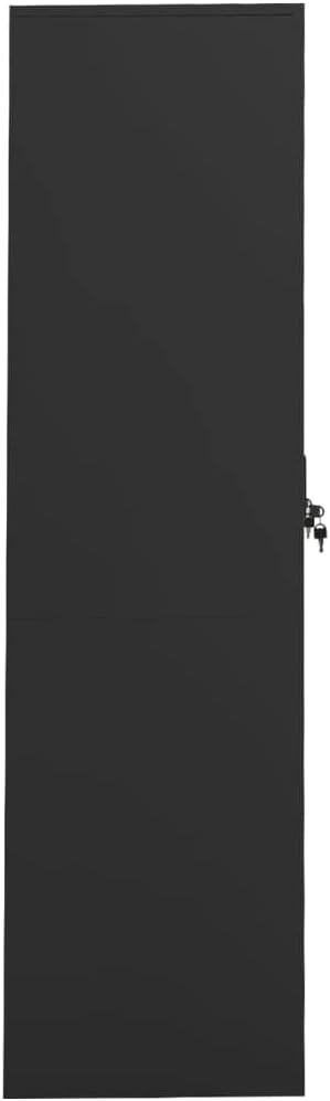 Steel Storage Wardrobe Cabinet Locker with Lock Door Anthracite Metal Wardrobe Armoire Closet with Hanging Rod for Office Home School EmployeeGymFire Department (Style F)
