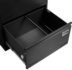 Metal Lateral File Cabinet with 2 Drawers Office Filing Storage Locking Cabinet for Home Office Heavy Duty Office Storage Cabinet for Legal/Letter/A4/F4 Size (Require Assembly) (Black)