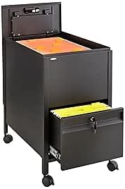 Safco Products Locking Mobile Tub File with Drawer Letter Size Black