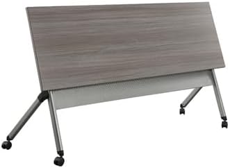 NBF Brite Mobile Pedestal File Cabinet – Locking Rolling 3 Drawer File Cabinet with Light Maple Woodgrain Laminate Silver Pulls and 5 Casters – Compact Mobile File Storage for Home Office
