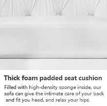 AVZEAR Modern Velvet Upholstered Accent Chair Mid-Century Modern Armchair Tufted Lounge Reading Chair White 1 Seater