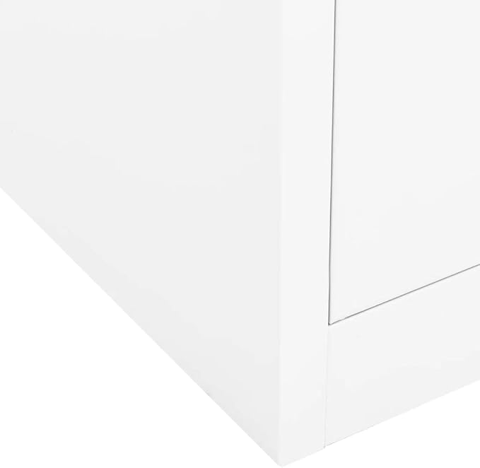 File Cabinets Standing Cabinets Bookcases Office Cabinet White 35.4x15.7x40.2 Steel Counter Cabinet with Lockable Doors for Home Office