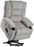 Electric Power Lift Recliner Chair Recliner Sofa for Elderly Heat and Massage2 Cup Holders Recliners Chairs for Living Room Infinite Position and Double 2 Side Pocket (Dark Grey)