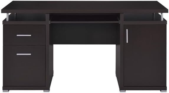 Computer Desk with Drawers &amp Cabinet Home Office Desk - Brown