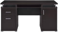 Computer Desk with Drawers &amp Cabinet Home Office Desk - Brown