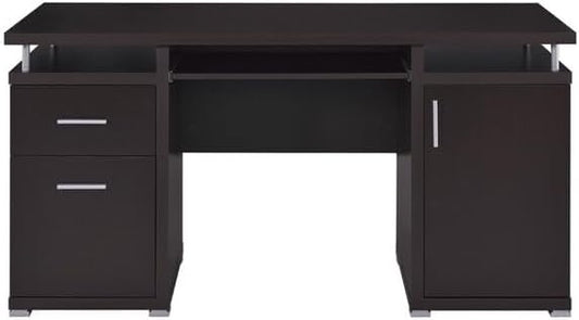 Computer Desk with Drawers &amp Cabinet Home Office Desk - Brown