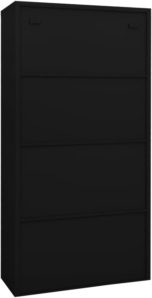 Metal Office Cabinet 70.9 Tall Steel Lockable File CabinetLocking Tool Cabinet Garage Steel Storage Cabinet for Home Office Black 35.4x15.7x70.9 Steel and Tempered Glass(A)