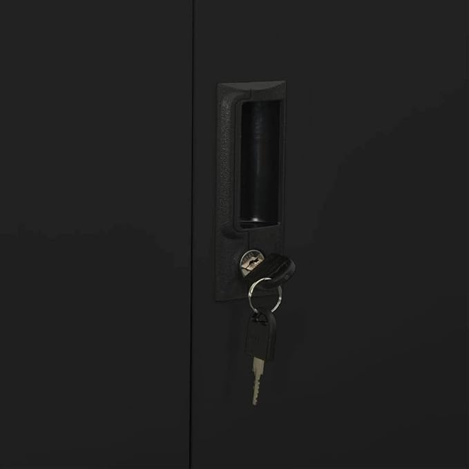 Metal Office Cabinet 70.9 Tall Steel Lockable File CabinetLocking Tool Cabinet Garage Steel Storage Cabinet for Home Office Black 35.4x15.7x70.9 Steel(G) -AA