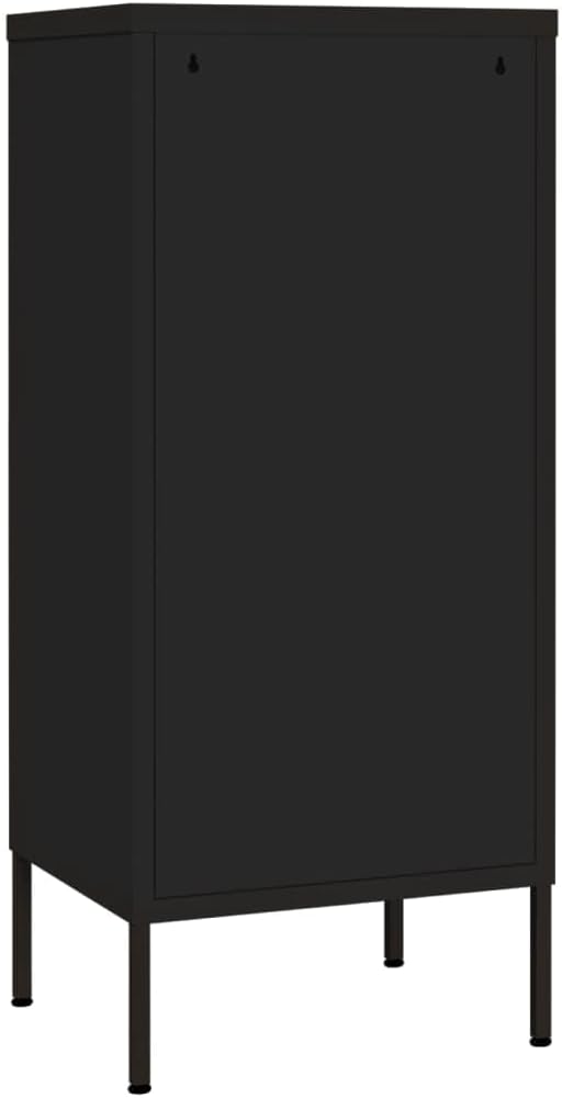 Metal Storage Cabinet with Single Doors and 2 Adjustable Shelves Steel Garage Storage Cabinet File Cabinet Counter Cabinet for Home Office Garage Gym School 16.7x13.8x40 Black -AA