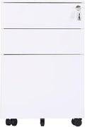 File Cabinet Three Drawers Side Pull Metal File Cabinet White Iron Chest of Drawers for Home Office Furniture 30 * 45 * 60Cm