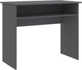 vidaXL Desk Grey Engineered Wood Compact Desk Rectangular Modern