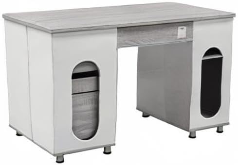 Pemberly Row 48 Wide Home Office Computer Desk in Gray with CPU Storage Cabinet and Hanging File Cabinet Grey