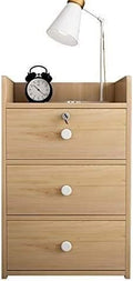 File Cabinet Office with Lock Three Layer Drawer Cabinet Home Bedside Cabinet Information Cabinet Office Furniture (Grey)