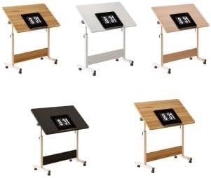 Small Standing Desk Foldable Stand Up Desk with Wheels Mobile Computer Table Adjustable Height Desktop Sit Stand Table Workstations for Small Spaces and Home Office (Black)
