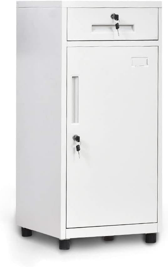 File Cabinet Office File Cabinet Iron Belt Lock File Cabinet White Multifunctional Cabinet with Drawer Black Home Bedside Desk Office File Cabinet (Color : Black Size : B) (Gold Brass)