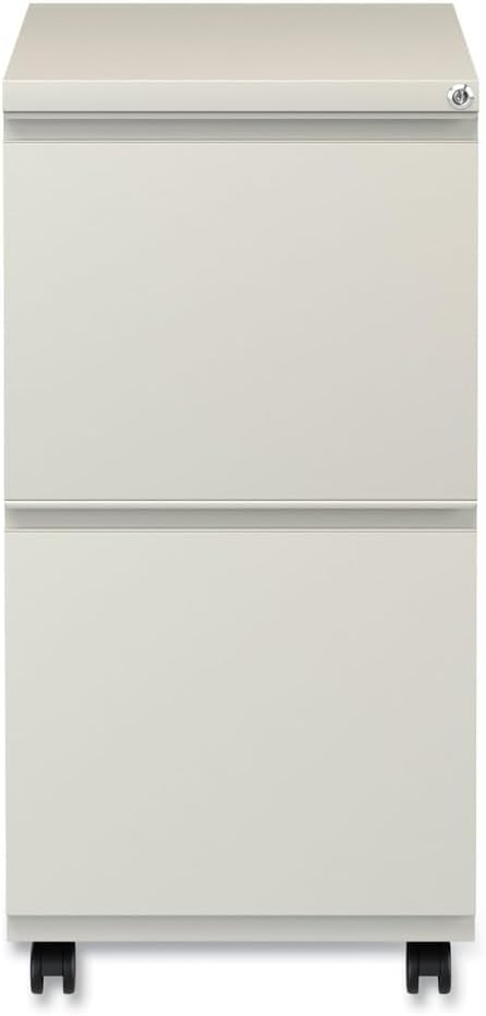 Alera PBFFPY Two-Drawer Metal Pedestal File with Full-Length Pull 14 7/8w x 19 1/8d Putty