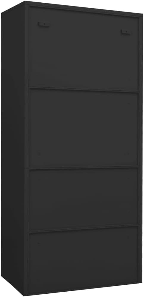 Steel Storage Wardrobe Cabinet Locker with Lock Door Anthracite Metal Wardrobe Armoire Closet with Hanging Rod for Office Home School EmployeeGymFire Department (Style F)