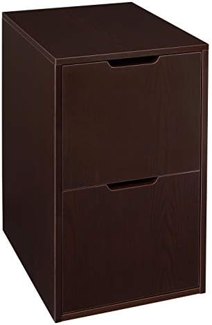 Niche Mod Freestanding Pedestal Two Drawer Filing Cabinet- Truffle