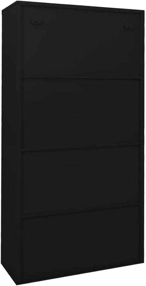 Office Cabinet with Sliding Door Black 35.4x15.7x70.9 SteelOffice CabinetStorage CabinetFiling Cabinets for Storing or Displaying Your Personal ItemsBooks