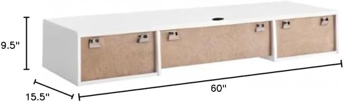 Modway Render Mid-Century Modern Wall Mount Office Desk White