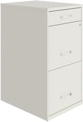 UrbanPro 3-Drawer Metal Organizer Filing Cabinet 27.32 H x 14.25 W x 18 D Pearl White Finish Locking File Drawers for Letter-Size Files Smooth Glide Suspension Home or Office Storage Solution