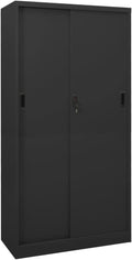 Office Cabinet with Sliding Door Anthracite 35.4x15.7x70.9 SteelOffice CabinetStorage CabinetFiling Cabinets for Storing or Displaying Your Personal ItemsBooks