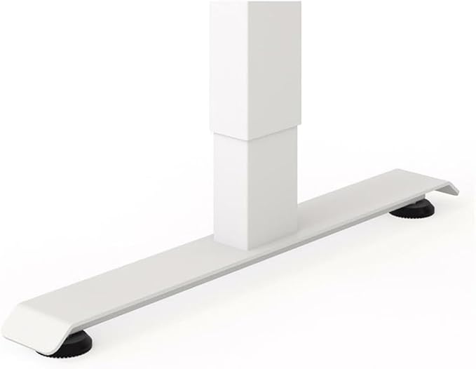 BOWERY HILL Modern Height Adjustable Standing Desk 47.2 W x 23.62 D x 22.76-44.96 H MDF and Metal Construction Natural and White Finish Home Office Desk for Work or Study
