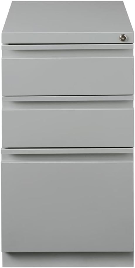 Home Square 2 Piece Metal File 3-Drawer Box/Box/File Set in Silver Gray