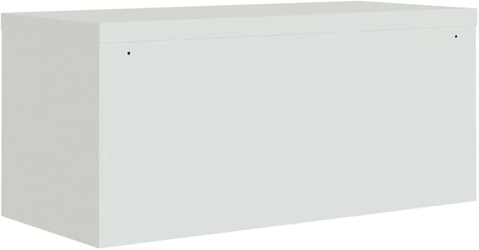 Light Gray File Cabinet 35.4 Steel Home Office Storage Organizer with Lockable Doors