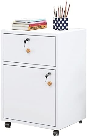 Storage Box Storage CabinetWood Lateral File Cabinet with Lock Drawer Mobile Office Storage Cabinet