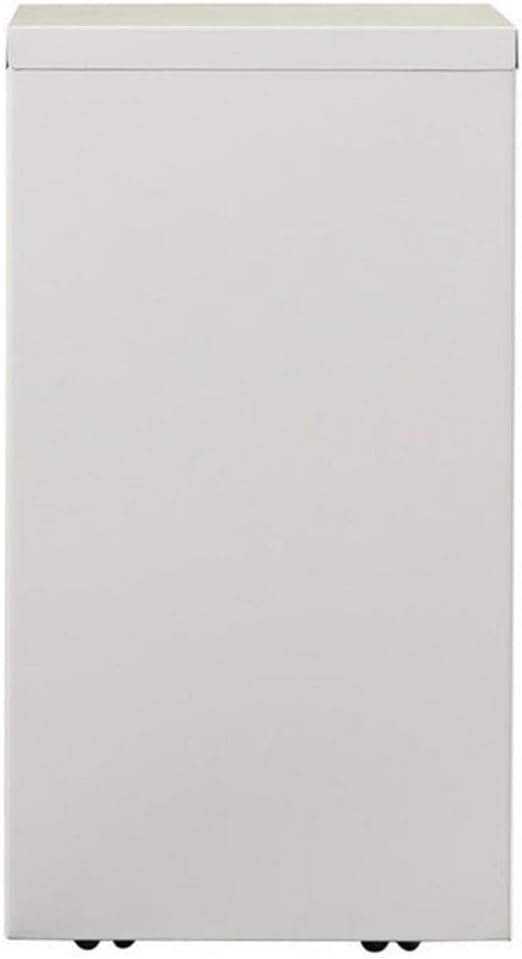 BOWERY HILL 3-Drawer Metal Mobile Filing Cabinet 20 in Depth Steel Construction White Finish Hidden Casters Letter-Size File Storage Pre-Assembled for Home or Office Use