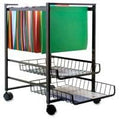 Mobile File- Holds Letter Files- 15in.x12-.88in.x20-.88in.- Black