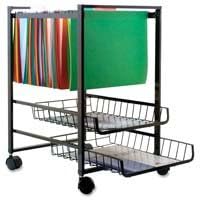 Mobile File- Holds Letter Files- 15in.x12-.88in.x20-.88in.- Black