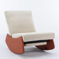 Modern Rocking Chair Recliner Comfy Rocker Nursery Chair with Footrest Accent Reading Chair Upholstered Lounge Chair for Relaxing RestingSoft Padded Rocker for Indoor Living Room BedroomOrange