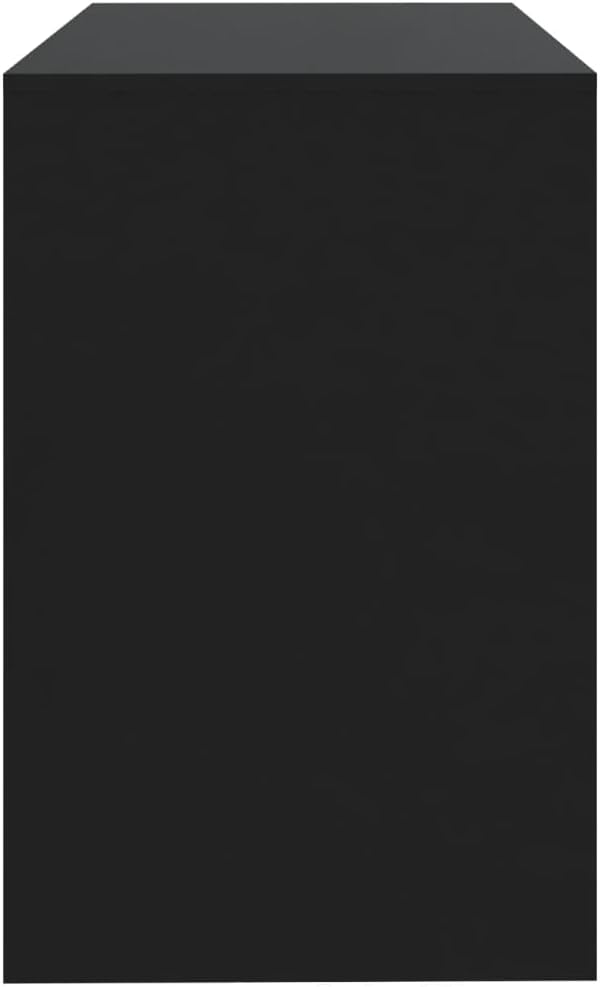 Black Computer Desk 39.8x19.7x30.1 Inches Home Office Study Table with 2 Drawers Engineered Wood Writing Workstation for Small Spaces